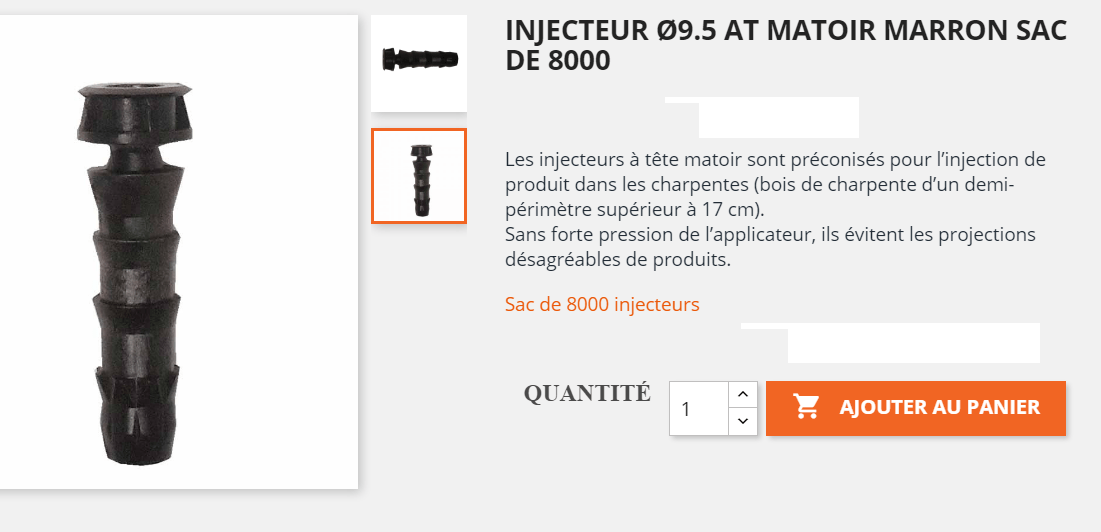 injecteur à tête matoir charpente bois