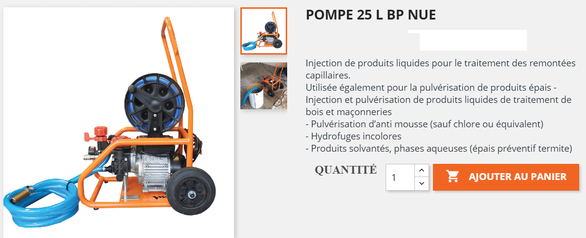 pompe traitement des remontées capillaires