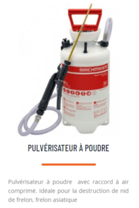 pulverisateur a poudre destruction nid frelon asiatque